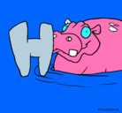 Dibujo Hipopótamo pintado por iraitz