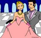 Dibujo Princesa y príncipe en el baile pintado por yasmin