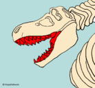 Dibujo Esqueleto tiranosaurio rex pintado por carloscch