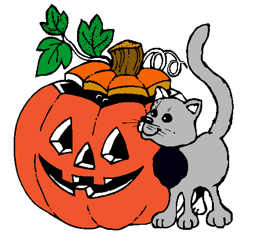 Calabaza y gato