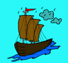 Dibujo Barco velero pintado por john
