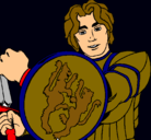 Dibujo Caballero con escudo de león pintado por cristian