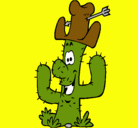 Dibujo Cactus con sombrero pintado por jj