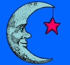Dibujo Luna y estrella pintado por tamy