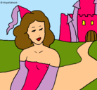Dibujo Princesa y castillo pintado por susy