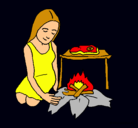 Dibujo Mujer cocinando pintado por ANGELINA-GC