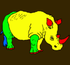Dibujo Rinoceronte pintado por branco