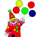 Dibujo Payaso con globos pintado por Daniela