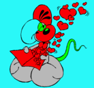 Dibujo Ratón enamorado pintado por topollillo