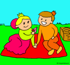 Dibujo Príncipes de picnic pintado por antonella1