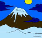 Dibujo Monte Fuji pintado por tetetettee