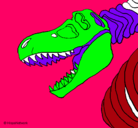 Dibujo Esqueleto tiranosaurio rex pintado por chari