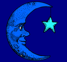 Dibujo Luna y estrella pintado por rocio