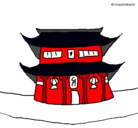 Dibujo Templo japonés pintado por isa