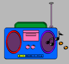 Dibujo Radio cassette 2 pintado por leslie