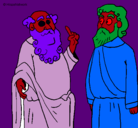 Dibujo Sócrates y Platón pintado por JULYMARTINEZ