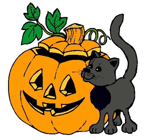 Calabaza y gato