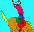 Dibujo Vaquero en caballo pintado por DANIEL