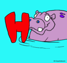 Dibujo Hipopótamo pintado por israeltoleo