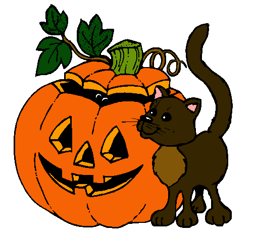 Calabaza y gato