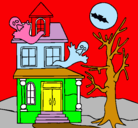 Dibujo Casa fantansma pintado por ana