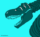 Dibujo Esqueleto tiranosaurio rex pintado por mati
