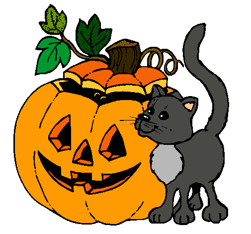 Calabaza y gato