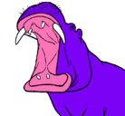 Dibujo Hipopótamo con la boca abierta pintado por jlza