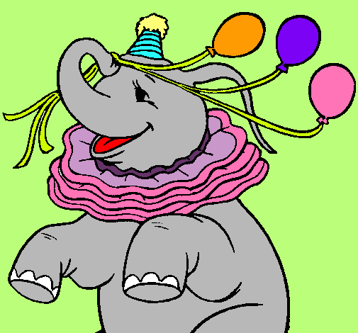 Elefante con 3 globos