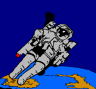 Dibujo Astronauta en el espacio pintado por crisanti