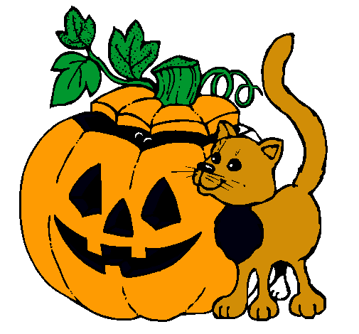 Calabaza y gato