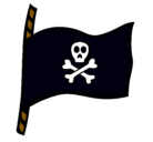 Dibujo Bandera pirata pintado por jguf8ugugf78f8giufi9d9d00