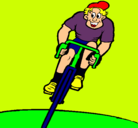 Dibujo Ciclista con gorra pintado por diego