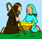 Dibujo Adoran al niño Jesús pintado por 812