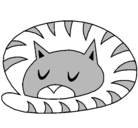 Dibujo Gato durmiendo pintado por caro
