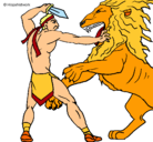 Dibujo Gladiador contra león pintado por MANUELWUAPO