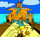 Dibujo Cigüeña en un barco pintado por myriam