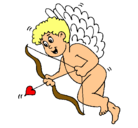 Dibujo Cupido con grandes alas pintado por paol