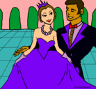 Dibujo Princesa y príncipe en el baile pintado por aldana
