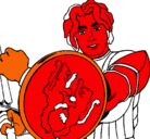 Dibujo Caballero con escudo de león pintado por yeidckol