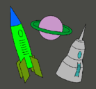 Dibujo Cohete pintado por max
