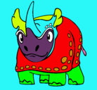 Dibujo Rinoceronte pintado por lucia