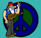 Dibujo Músico hippy pintado por sergio
