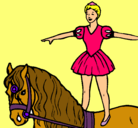 Dibujo Trapecista encima de caballo pintado por fatima