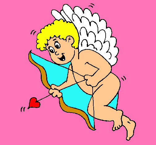 Cupido con grandes alas