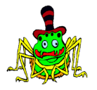 Dibujo Araña con sombrero pintado por aki