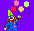 Dibujo Payaso con globos pintado por miguel