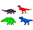 Dibujo Dinosaurios de tierra pintado por debora