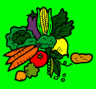 Dibujo verduras pintado por ana