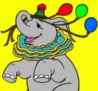 Dibujo Elefante con 3 globos pintado por antonioharana